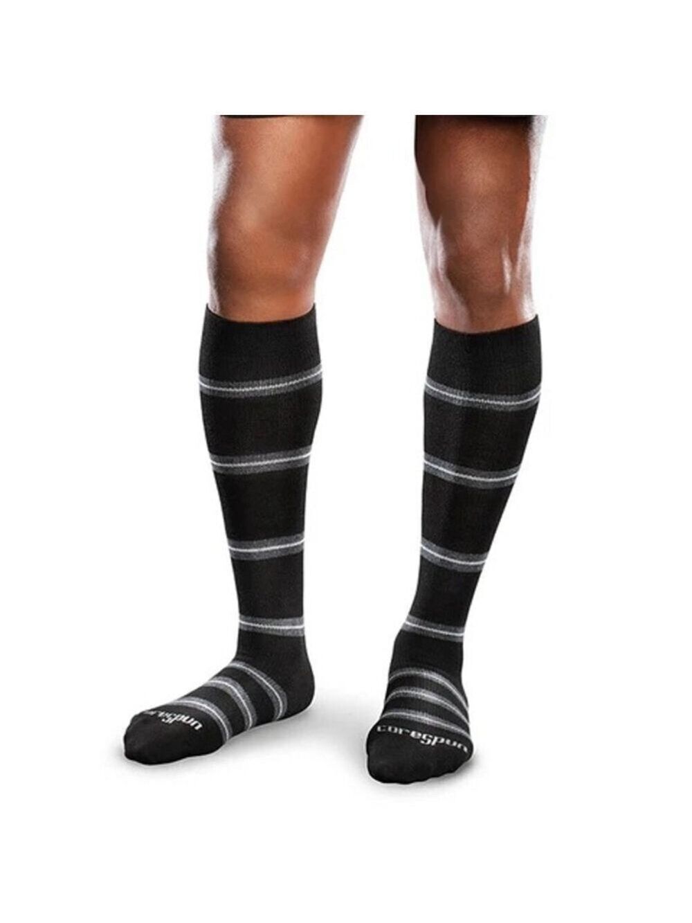 Core-Spun striped gradient compression 15-20 support socks size XL